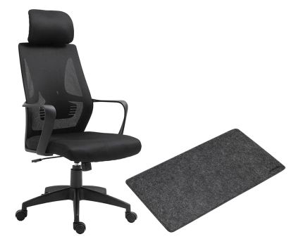 Fotel ergonomiczny Silver Monkey Fotel biurowy SMO-650 + DESK MAT L Czarna